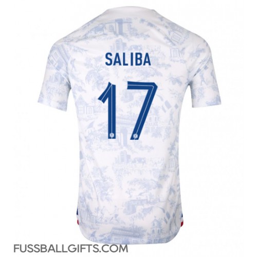 Frankreich William Saliba #17 Fußballbekleidung Auswärtstrikot WM 2022 Kurzarm